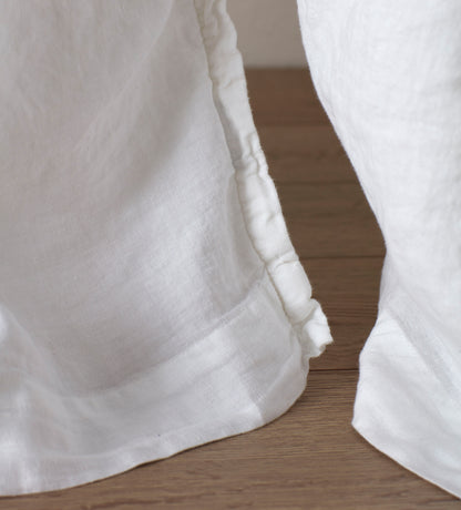 White 100% Linen Loop Top Curtain (Single)