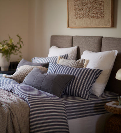 French Blue Willow Waffle 100% Cotton Cushion Cover