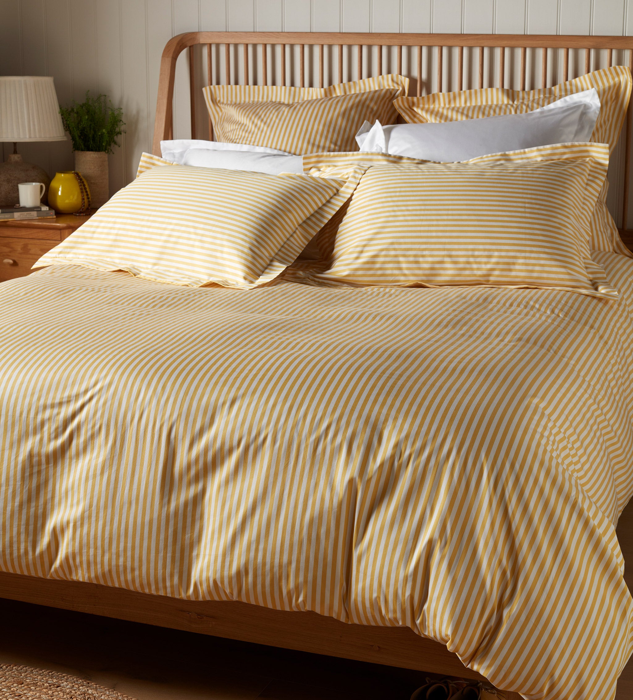 Yellow Betsy Stripe 100% Organic Cotton Bed Linen
