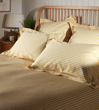 Yellow Betsy Stripe 100% Organic Cotton Bed Linen