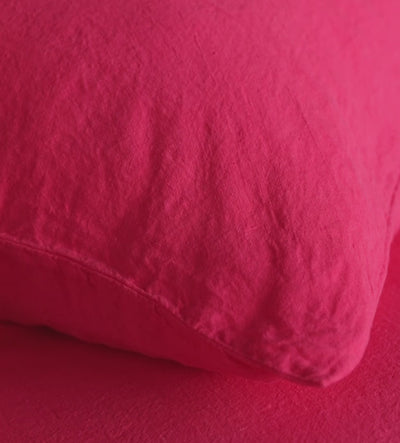 Hot Pink 100% Linen Fitted Sheet