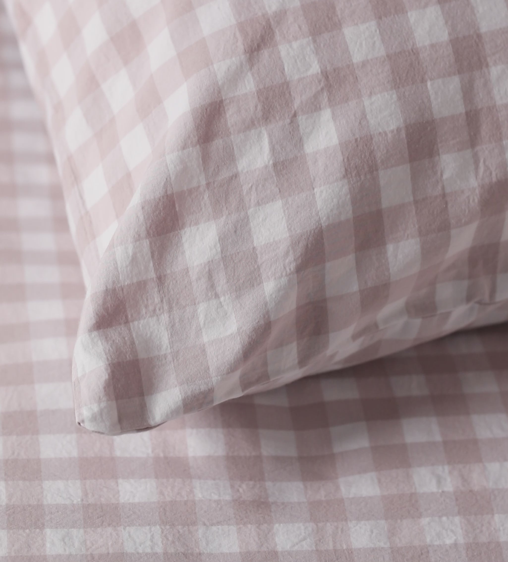 Vintage Rose Harriet Gingham 100% Organic Cotton Pillowcase