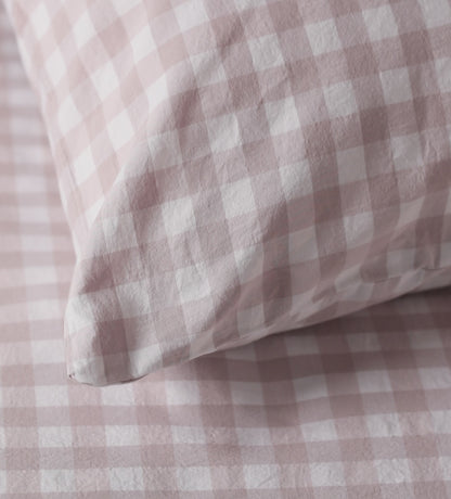 Vintage Rose Harriet Gingham 100% Organic Cotton Pillowcase