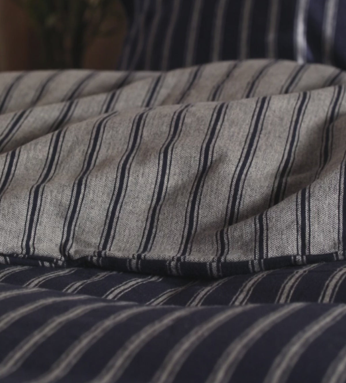 Louie Stripe Brushed 100% Organic Cotton Duvet Cover