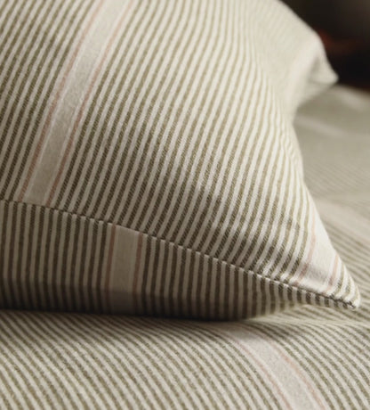 Sally Stripe Brushed 100% Organic Cotton Pillowcase
