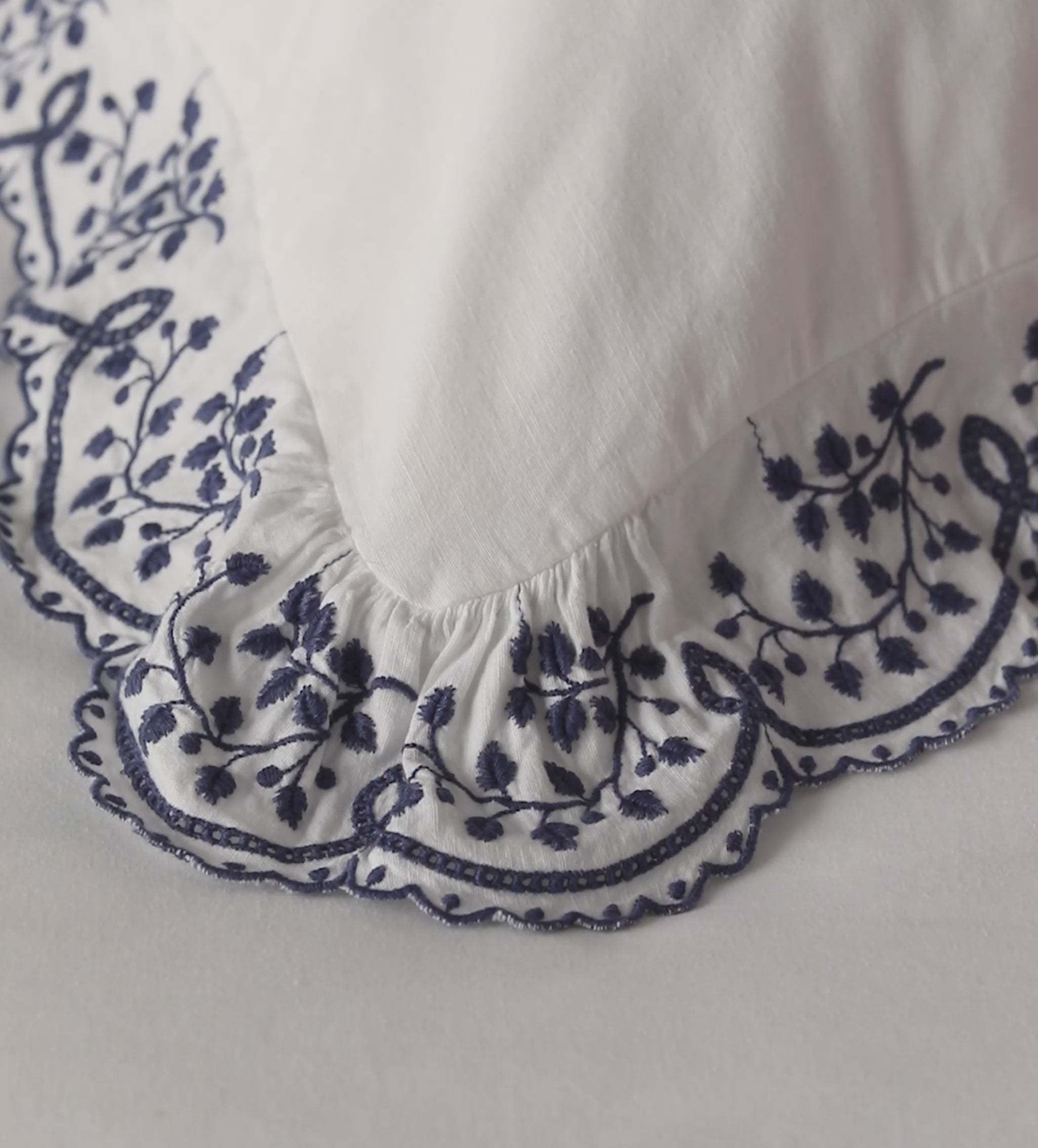 Blue Elsie Cotton Linen Bed Linen