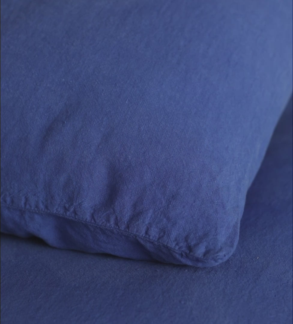 Cobalt 100% Linen Duvet Cover