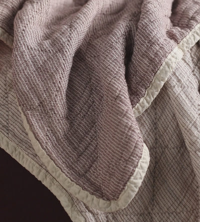 Beetroot Lenny 100% Cotton Quilted Throw