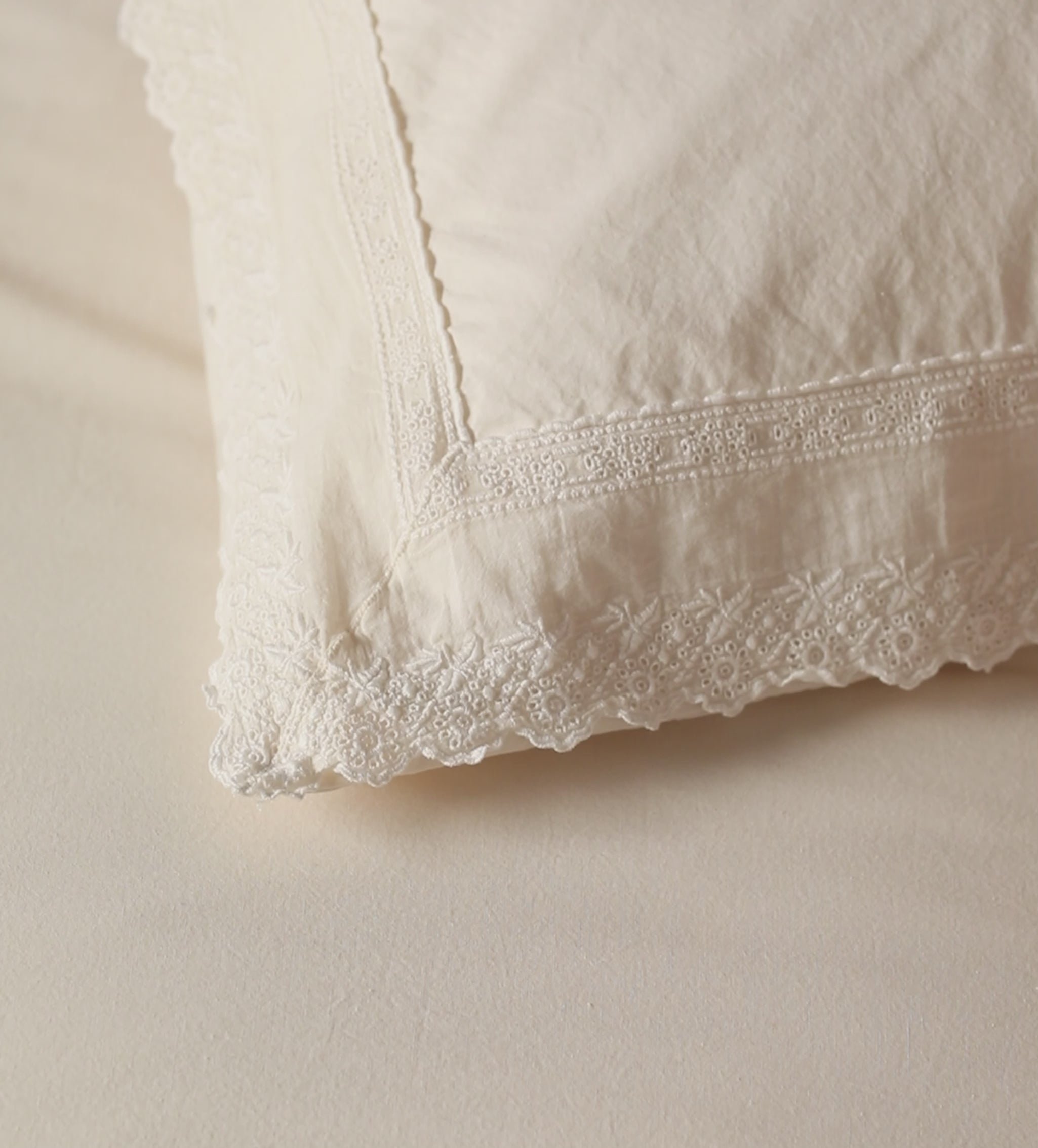 Pia Embroidered 100% Cotton Pillowcase