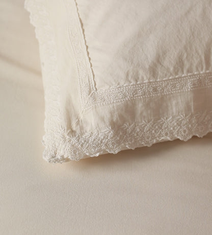 Pia Embroidered 100% Cotton Pillowcase