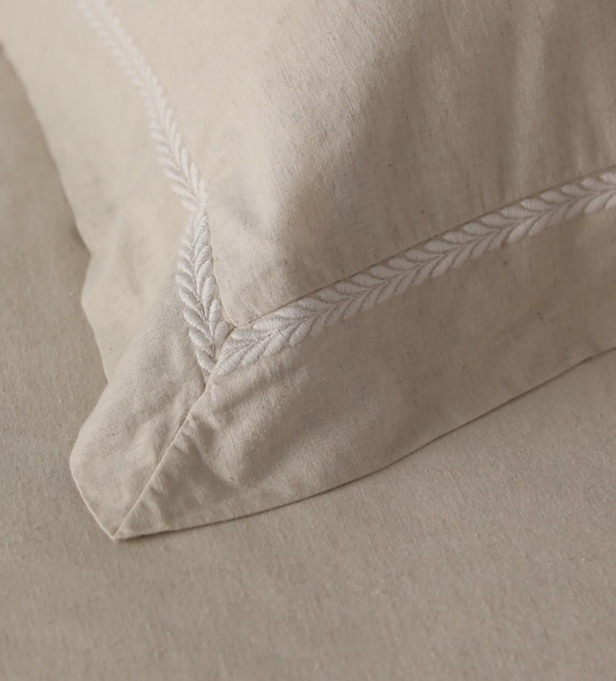Natural Charlotte Cotton Linen Bed Linen
