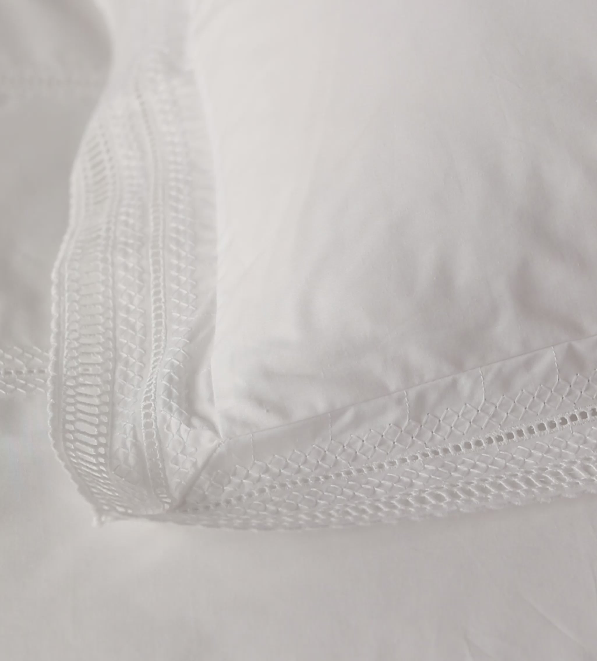 White Freya 100% Cotton Pillowcase