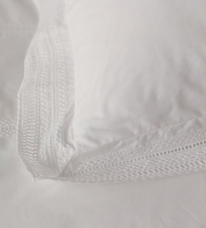 White Freya 100% Cotton Pillowcase