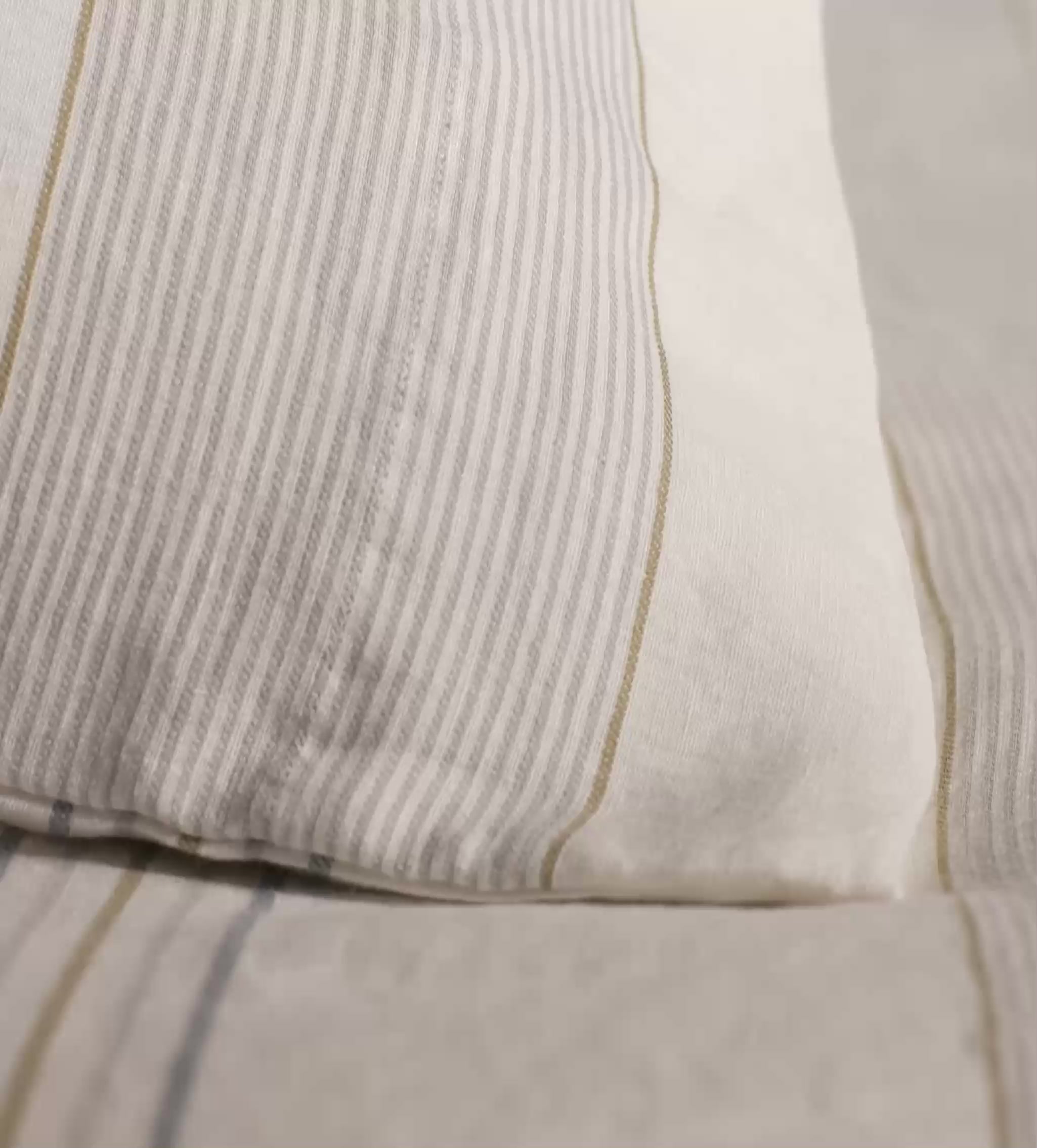 Cream Sophie Stripe 100% Linen Bed Linen