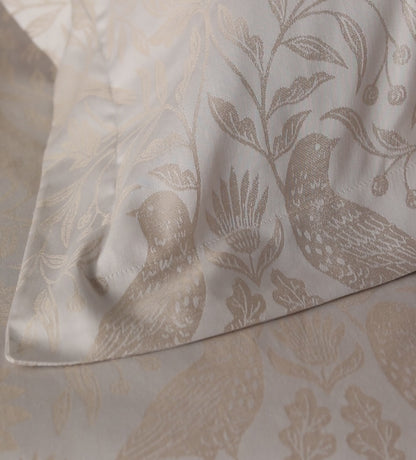 Natural Birdie Jacquard 100% Cotton Bed Linen