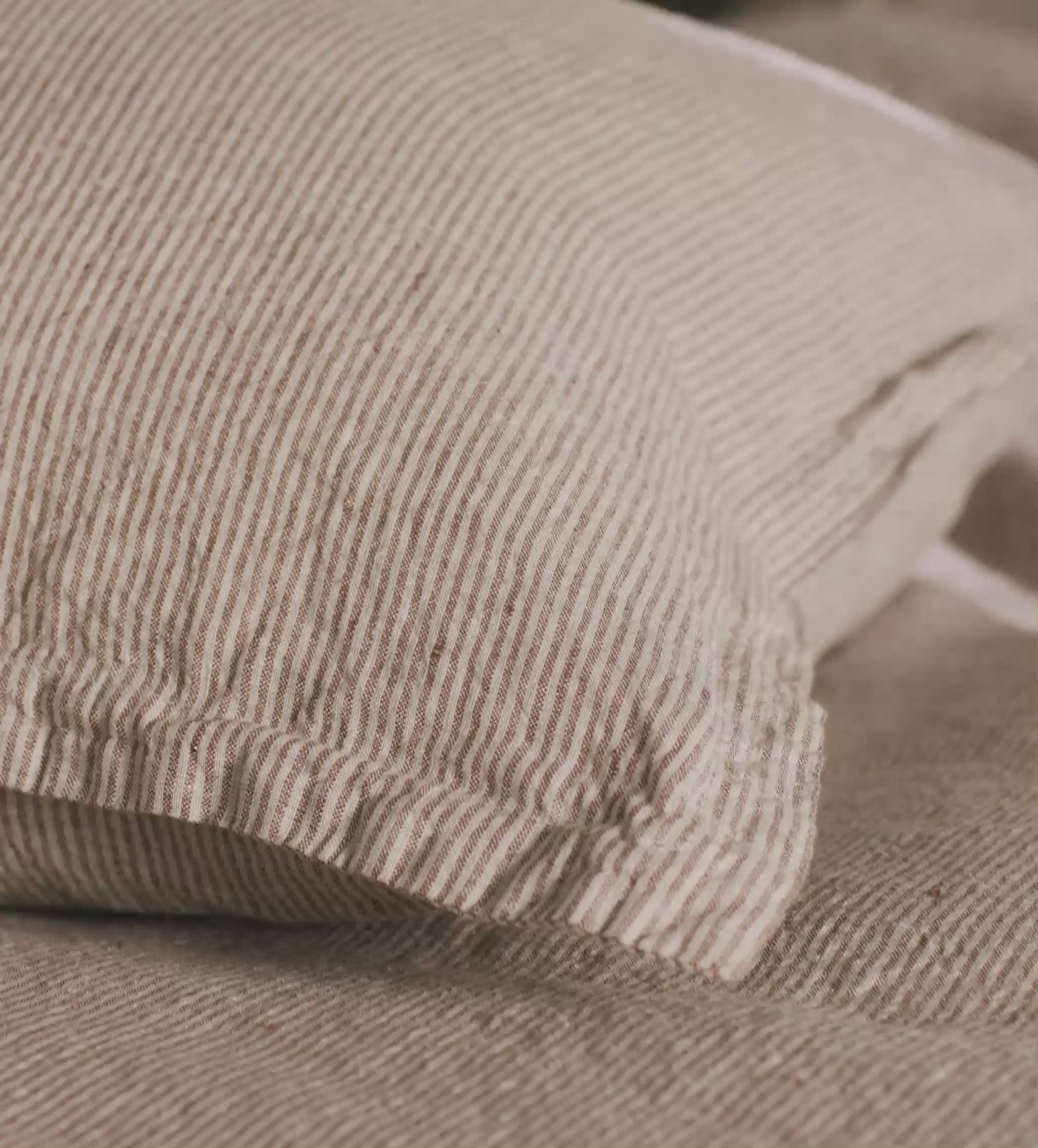 Conker Sid Stripe 100% Linen Bed Linen