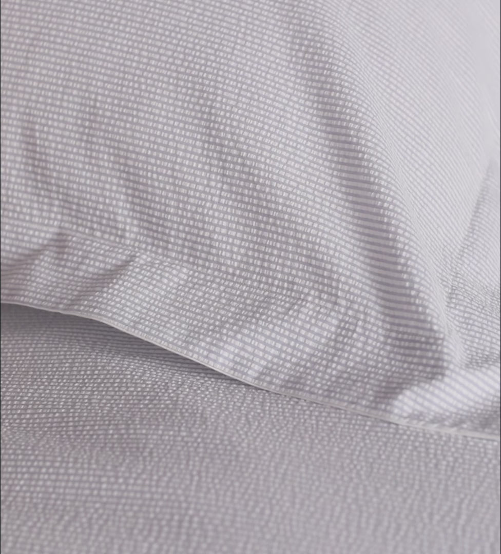 Blue Seersucker Stripe 100% Cotton Duvet Cover