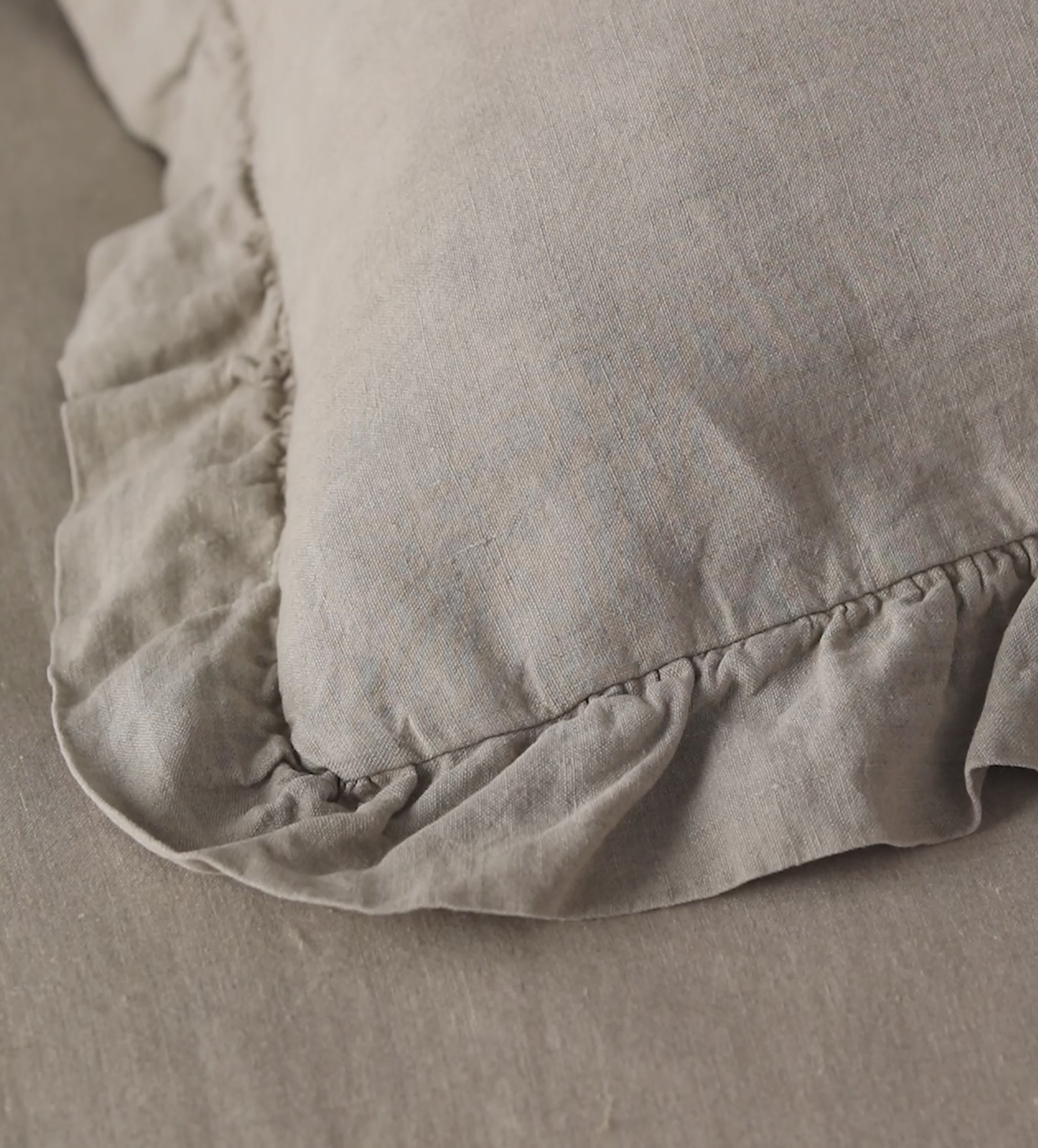 Natural 100% Linen Frill Pillowcase