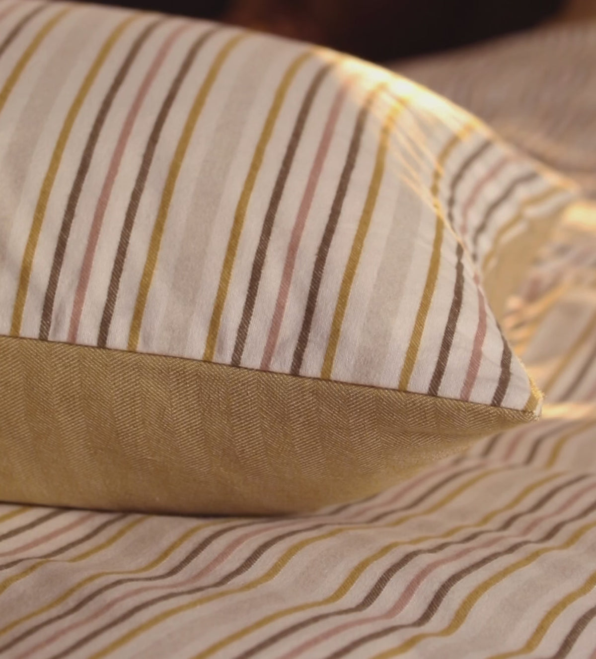 Polly Stripe Brushed 100% Organic Cotton Pillowcase