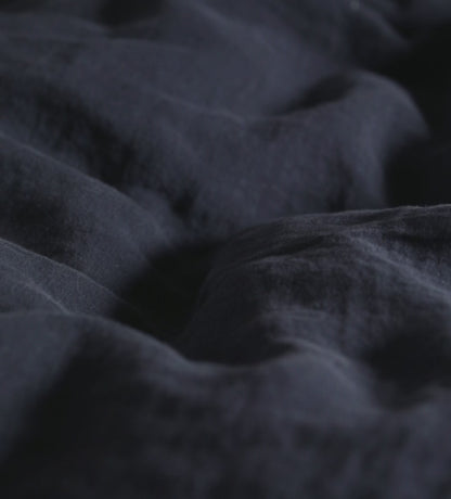 Navy Blue 100% Linen Loop Top Curtain (Single)