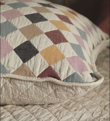 Harley 100% Organic Cotton Quilted Cushion Cover
