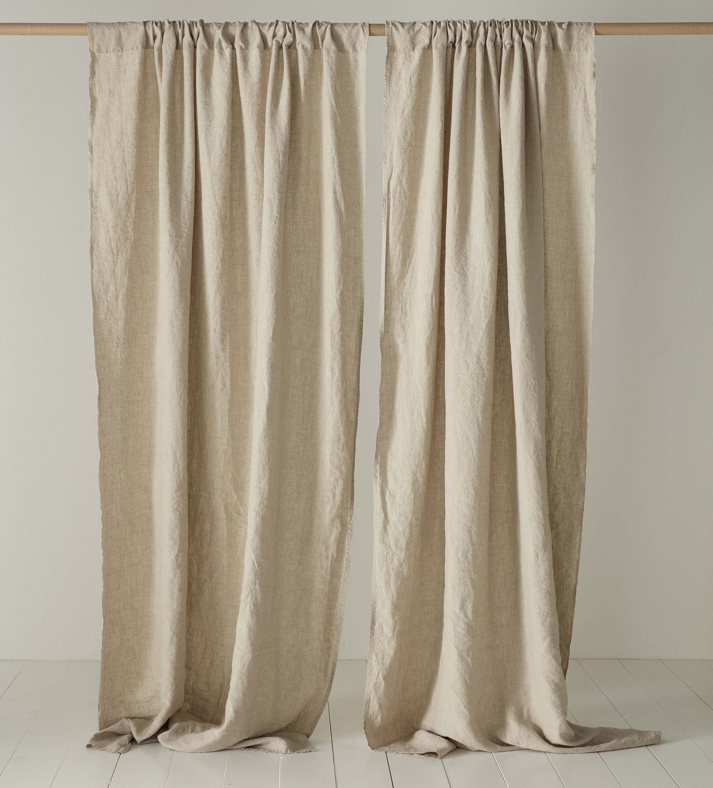 Loop Top Natural 100% Linen Curtains