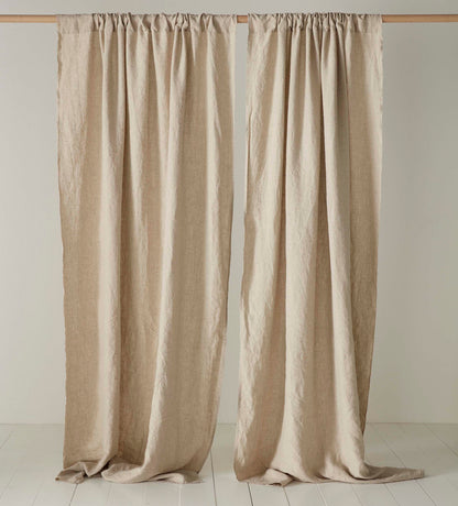 Loop Top Natural 100% Linen Curtains