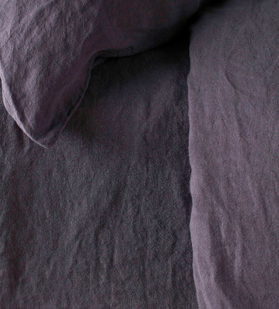 Aubergine Purple 100% Linen Fitted Sheet