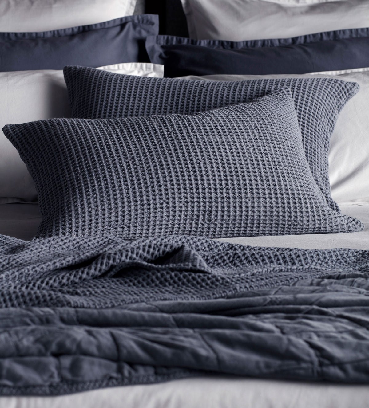 French Big Waffle 100% Cotton Cushion Cover