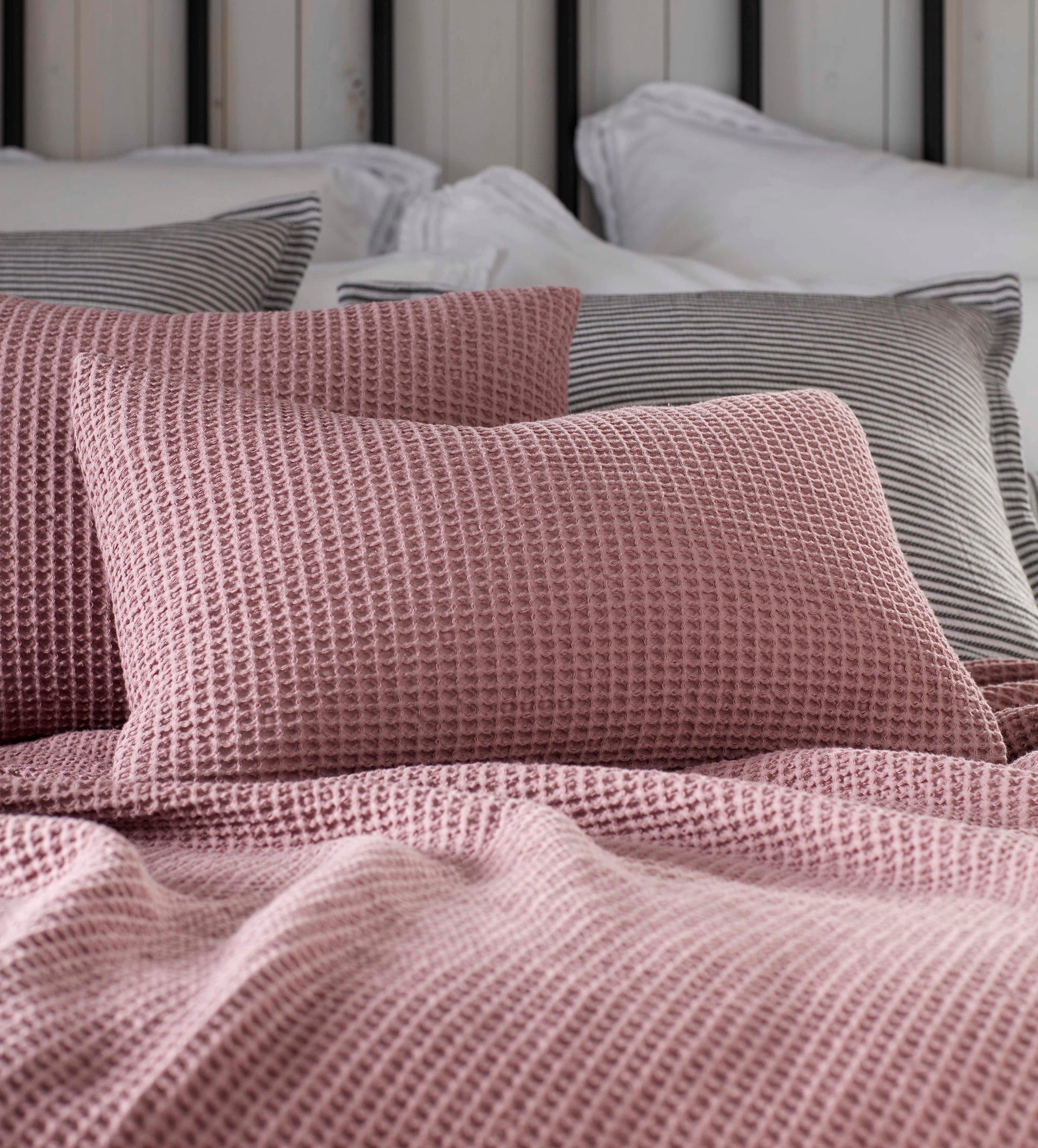Vintage Big Waffle 100% Cotton Cushion Cover