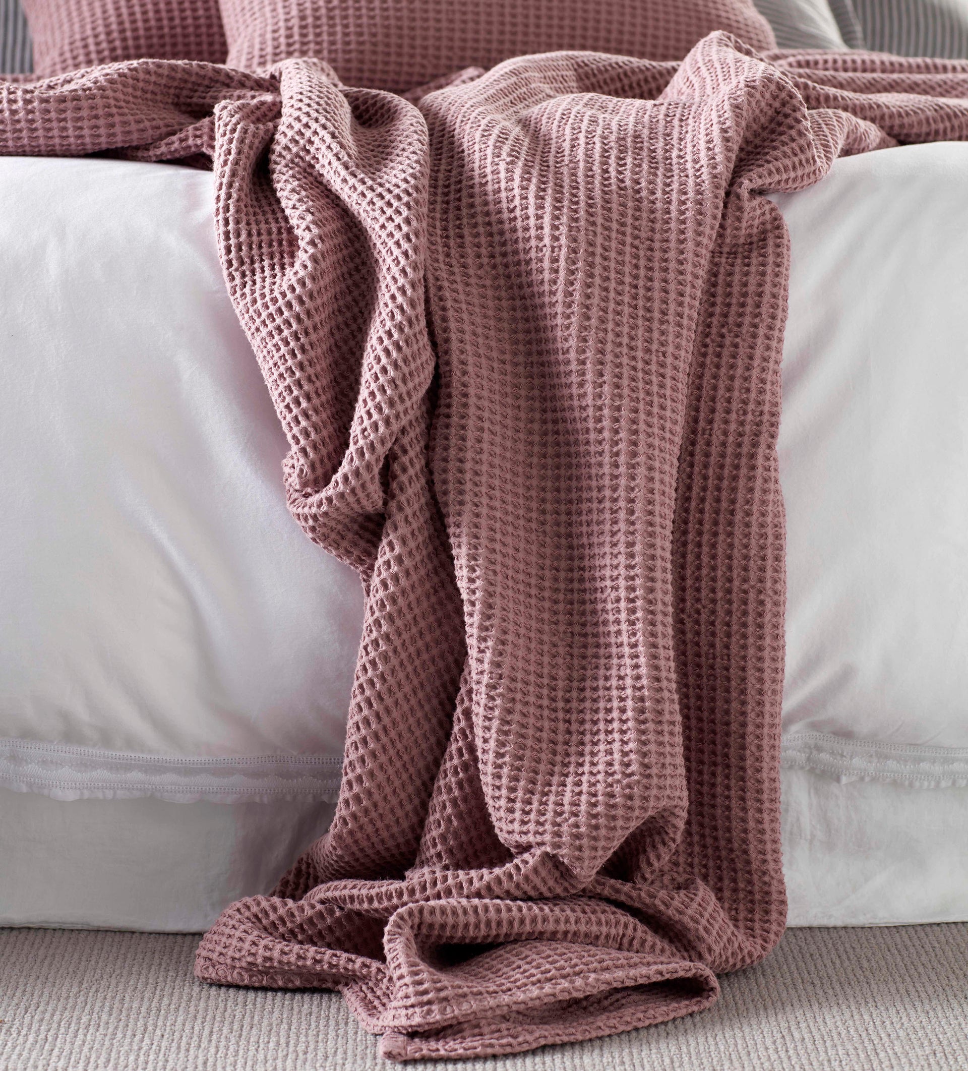 Vintage Big Waffle 100% Cotton Throw