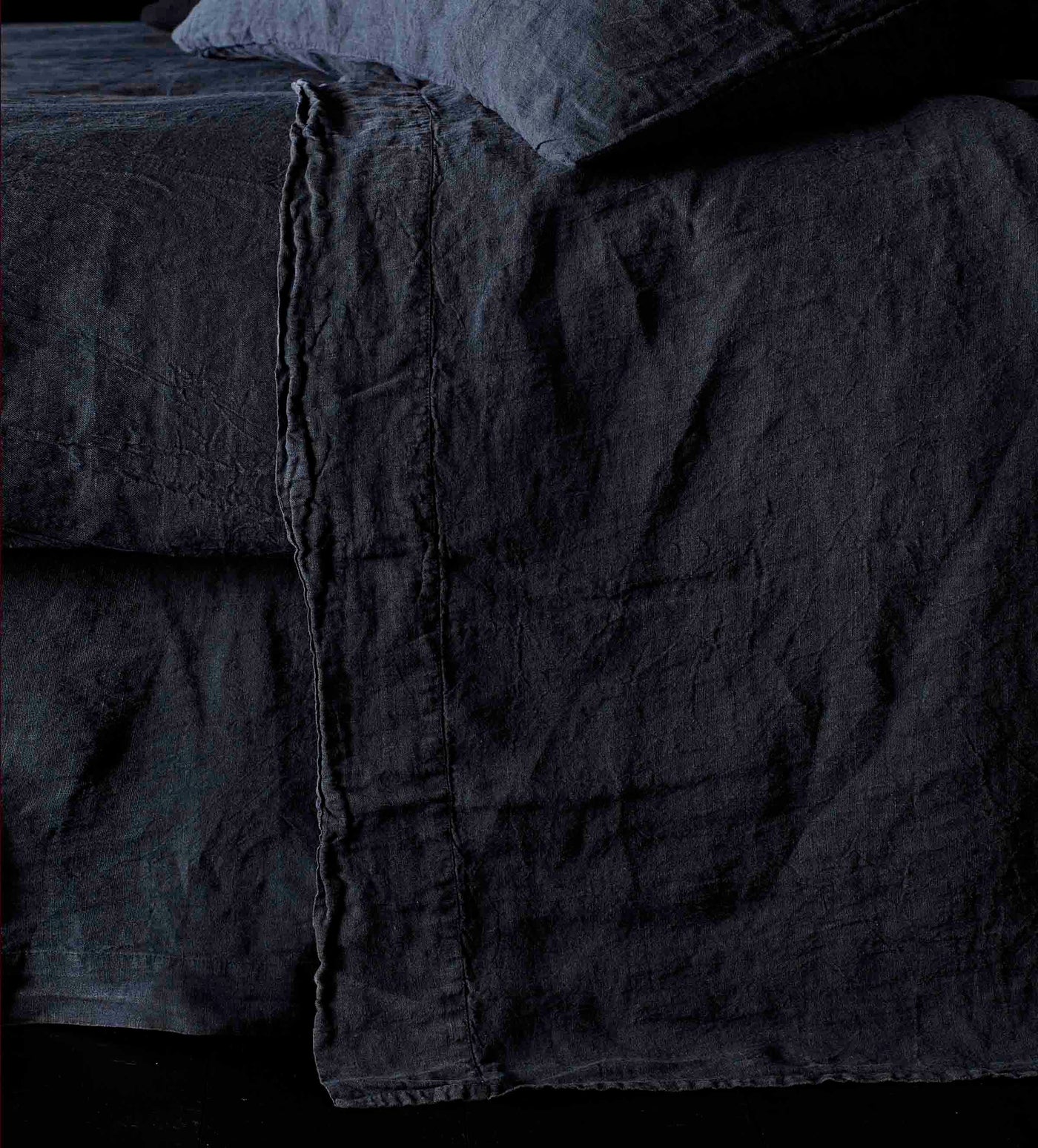 Black 100% Linen Flat Sheet
