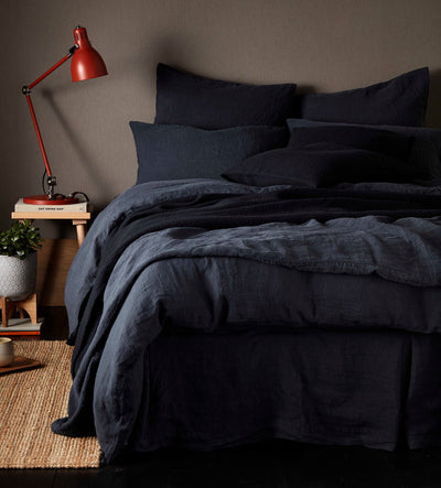 Black 100% Linen Bedding