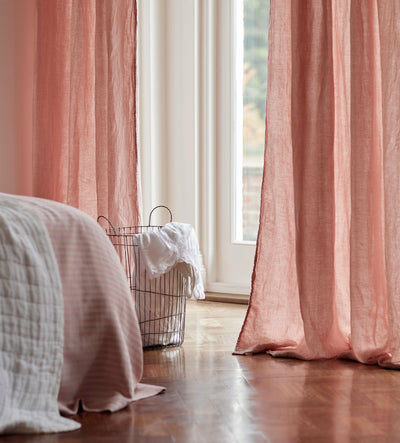 Blush Pink Linen Curtains mood