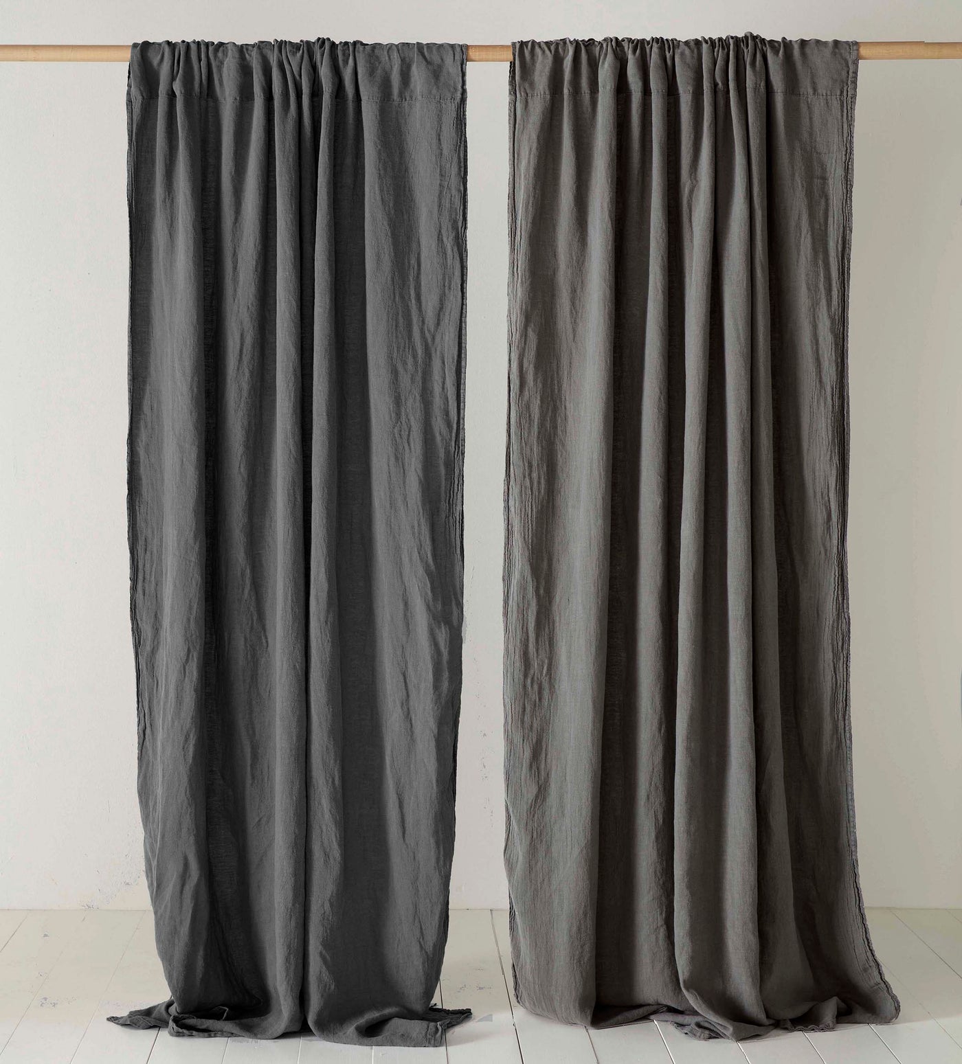 Charcoal 100% Linen Curtains
