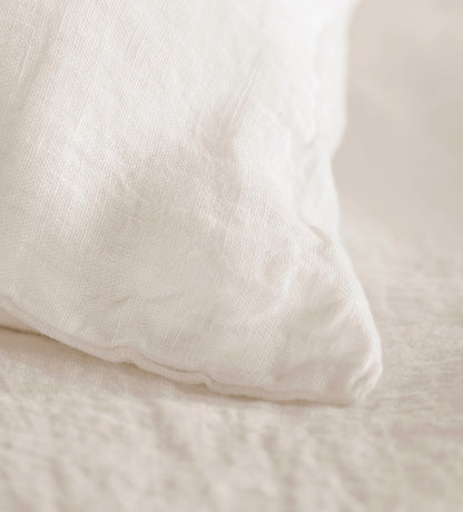 Cream 100% Linen Curtain Corner