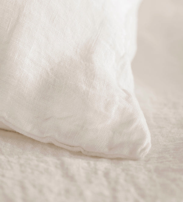 Cream 100% Linen Curtain Corner