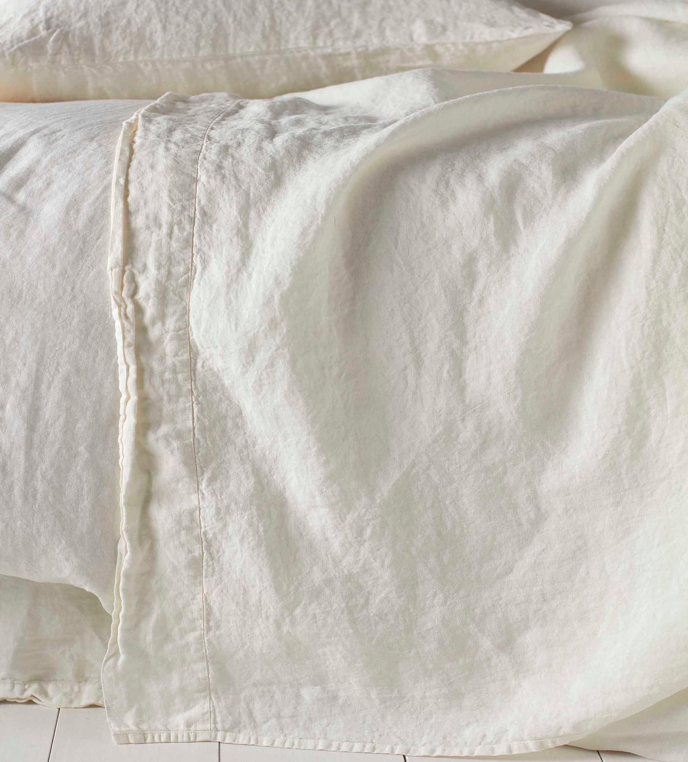 Cream 100% Linen Flat Sheet