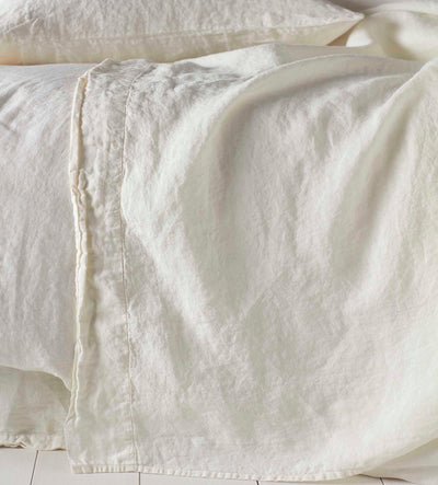 Cream 100% Linen Flat Sheet