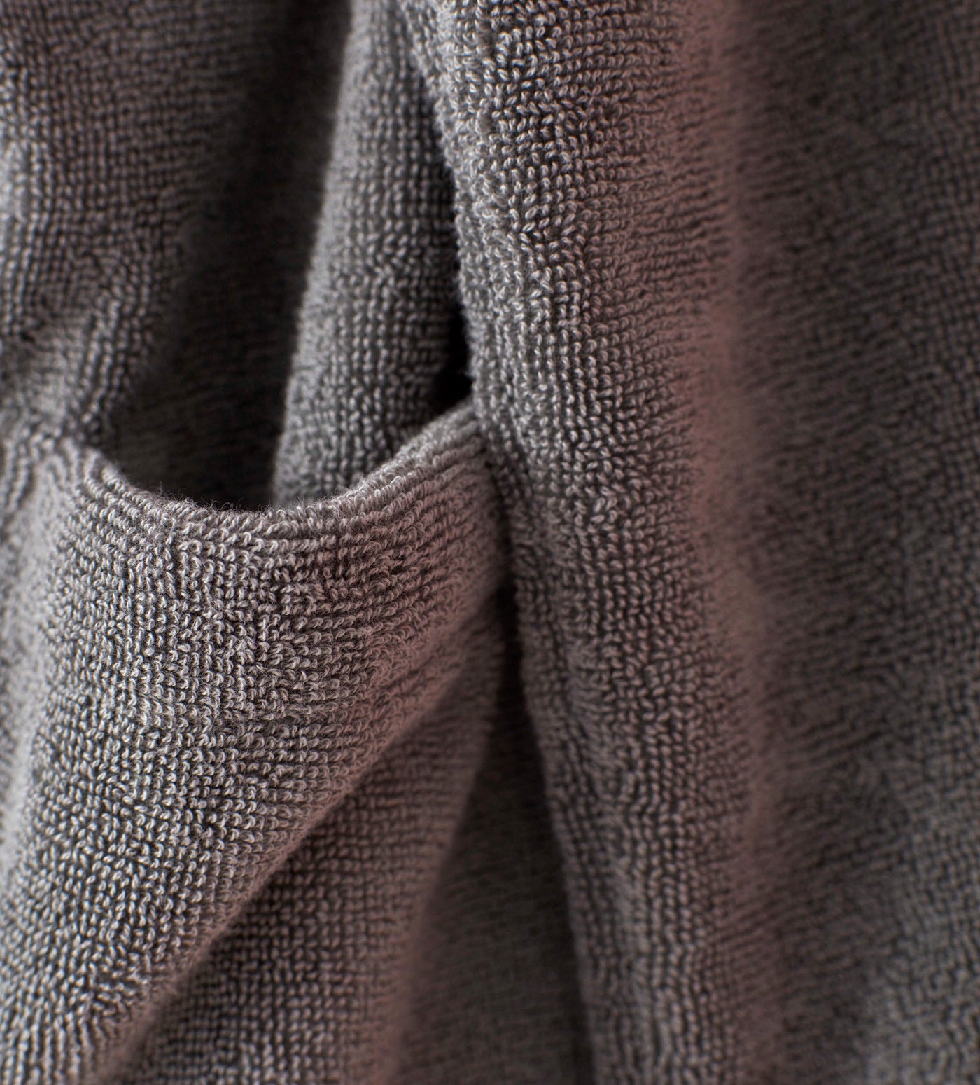 Charcoal Luxury Cotton Towelling Robe Detail