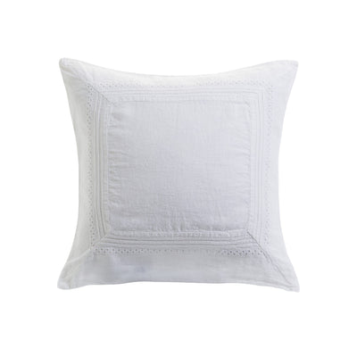White Pleated Polly 100% Linen Cushion Cover