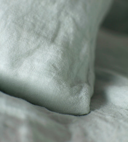 Duck Egg 100% Linen Bed Corner