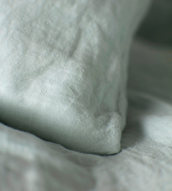 Duck Egg 100% Linen Bed Corner