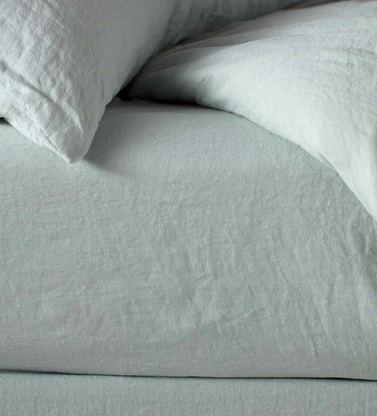 Duck Egg 100% Linen Bed Fitted Sheet