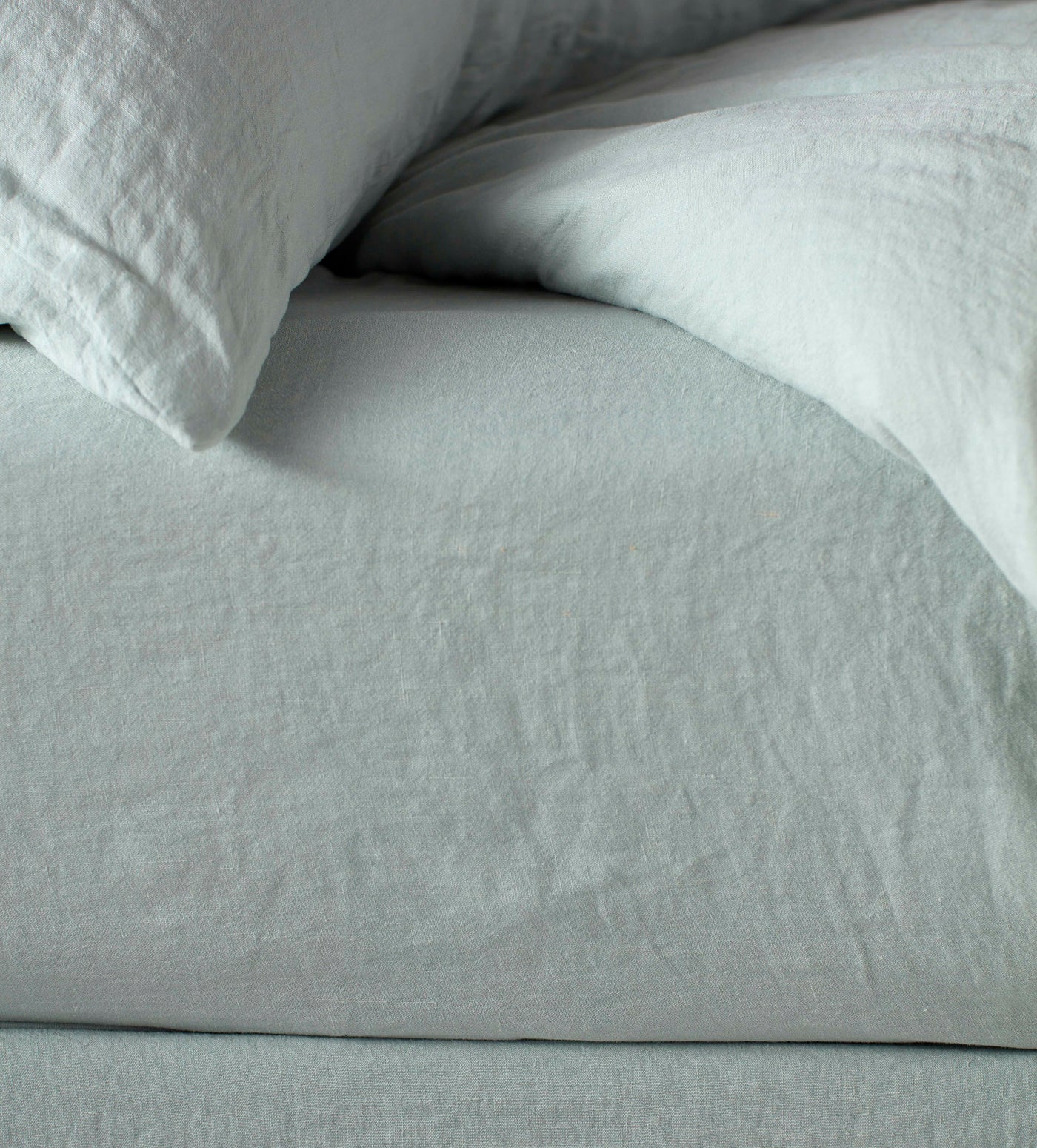 Duck Egg 100% Linen Bed Fitted Sheet