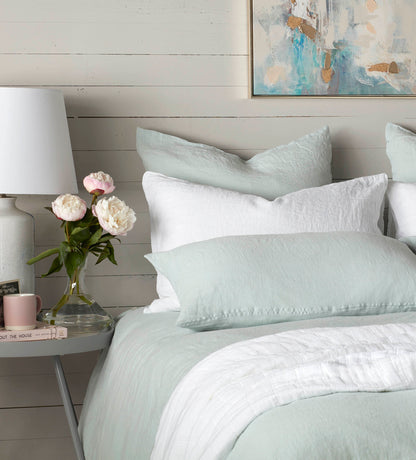 Duck Egg 100% Linen Bed Pillowcases