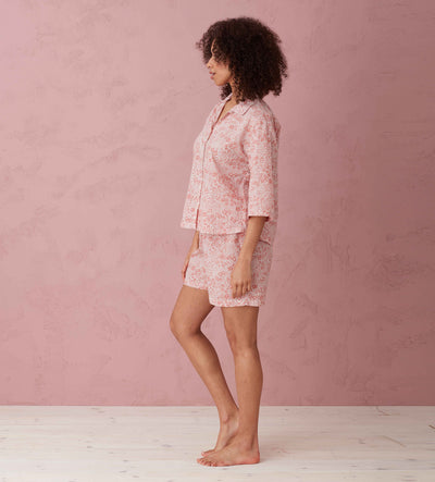Evie Organic Shorts Pink Model Side