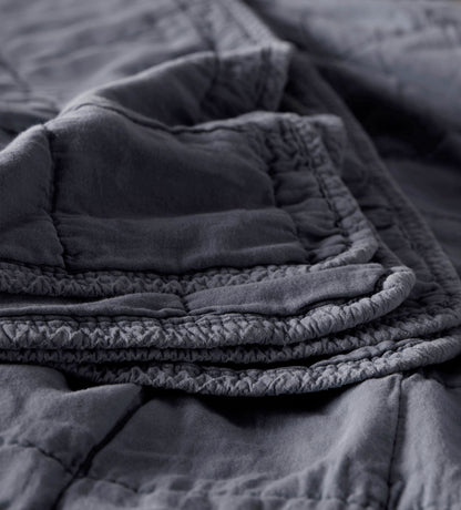 French Blue Finn 100% Cotton Quilted Throw