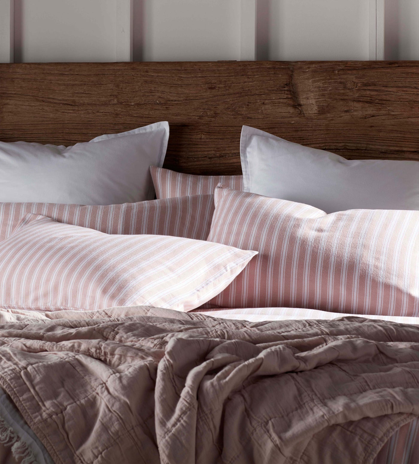 Blush Pink Fred Brushed 100% Cotton Duvet Cover