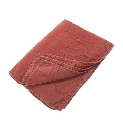 Canyon Pink Finn 100% Cotton Quilted Throw